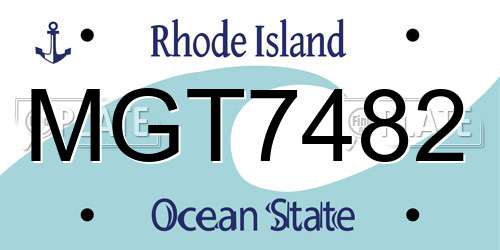 MGT7482 Rhode Island License Plate