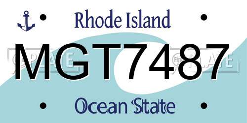 MGT7487 Rhode Island License Plate