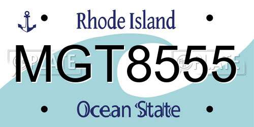 MGT8555 Rhode Island License Plate