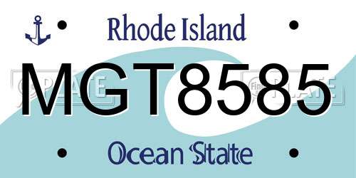 MGT8585 Rhode Island License Plate