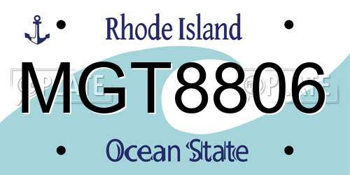 MGT8806 Rhode Island License Plate