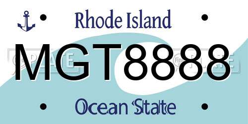 MGT8888 Rhode Island License Plate