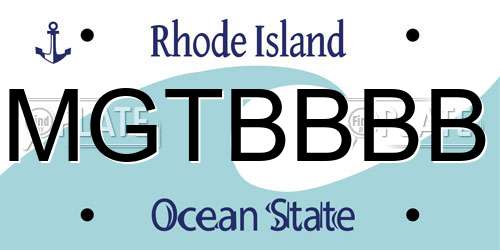 MGTBBBB Rhode Island License Plate