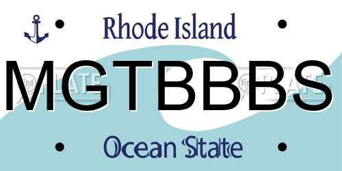 MGTBBBS Rhode Island License Plate