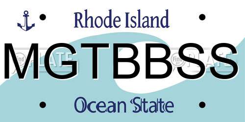 MGTBBSS Rhode Island License Plate