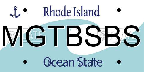 MGTBSBS Rhode Island License Plate