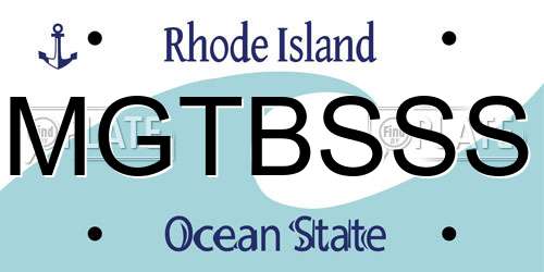 MGTBSSS Rhode Island License Plate