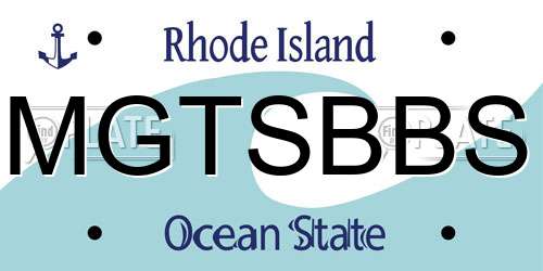 MGTSBBS Rhode Island License Plate
