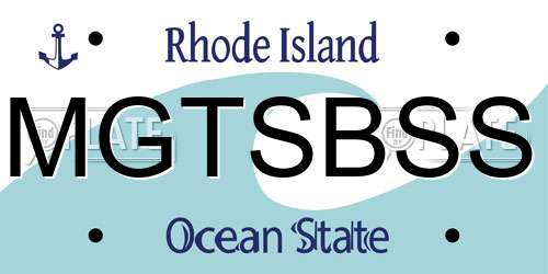 MGTSBSS Rhode Island License Plate