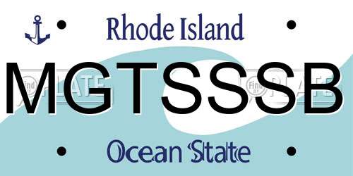 MGTSSSB Rhode Island License Plate