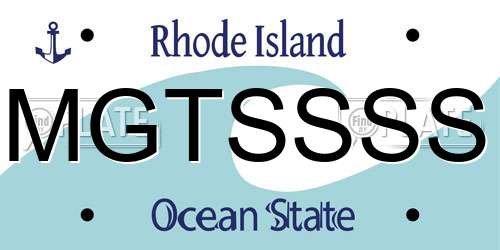 MGTSSSS Rhode Island License Plate