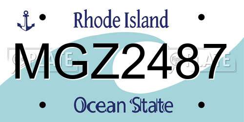 MGZ2487 Rhode Island License Plate