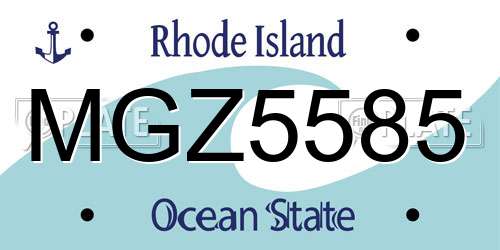 MGZ5585 Rhode Island License Plate