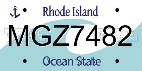 MGZ7482 Rhode Island License Plate