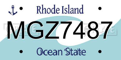 MGZ7487 Rhode Island License Plate
