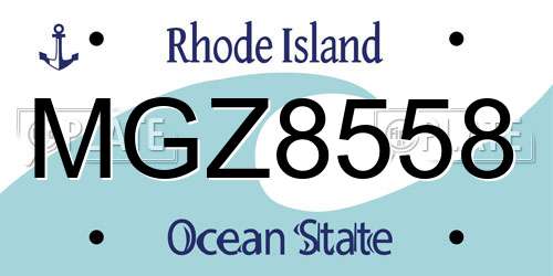 MGZ8558 Rhode Island License Plate