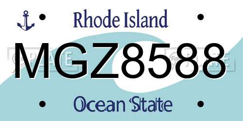 MGZ8588 Rhode Island License Plate