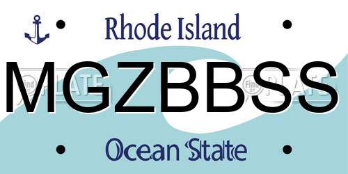 MGZBBSS Rhode Island License Plate