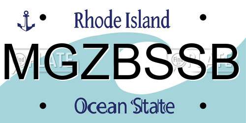 MGZBSSB Rhode Island License Plate