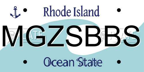 MGZSBBS Rhode Island License Plate