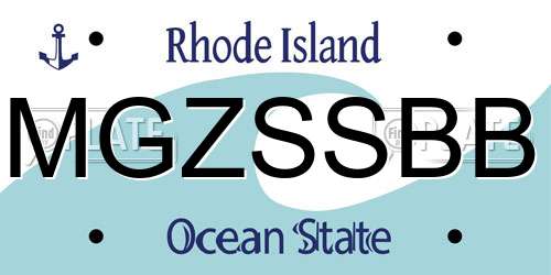 MGZSSBB Rhode Island License Plate
