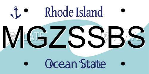 MGZSSBS Rhode Island License Plate