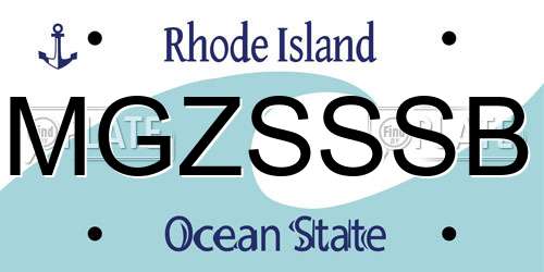 MGZSSSB Rhode Island License Plate
