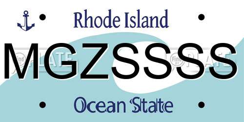 MGZSSSS Rhode Island License Plate