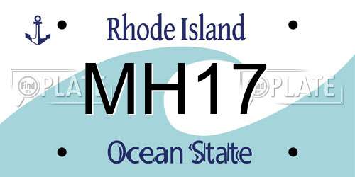 MH17 Rhode Island License Plate