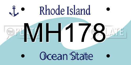 MH178 Rhode Island License Plate