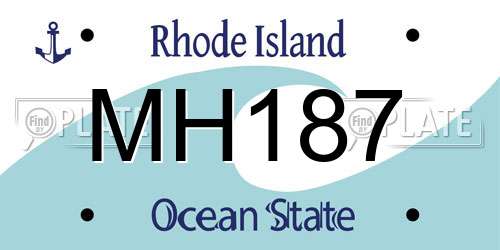 MH187 Rhode Island License Plate