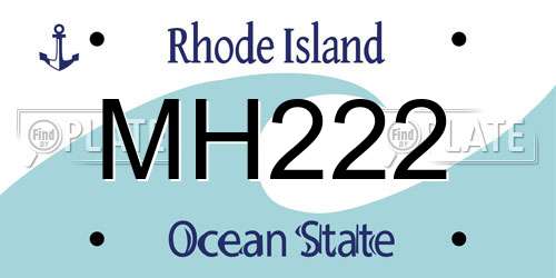 MH222 Rhode Island License Plate