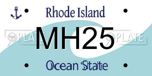 MH25 Rhode Island License Plate