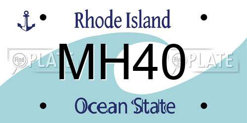 MH40 Rhode Island License Plate