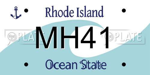 MH41 Rhode Island License Plate