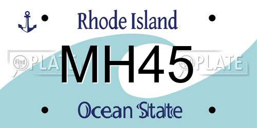 MH45 Rhode Island License Plate