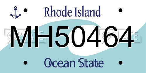 MH50464 Rhode Island License Plate