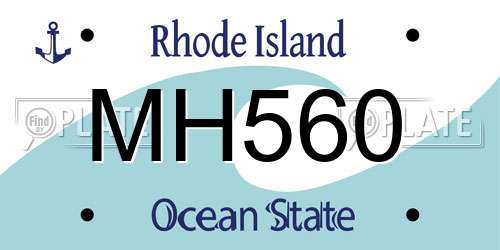 MH560 Rhode Island License Plate