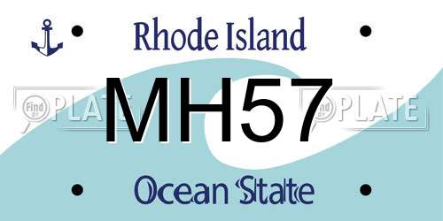 MH57 Rhode Island License Plate