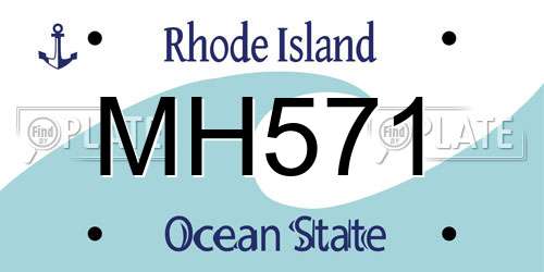 MH571 Rhode Island License Plate