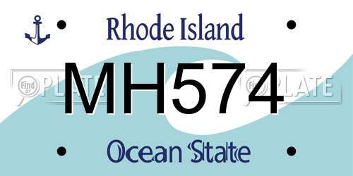 MH574 Rhode Island License Plate