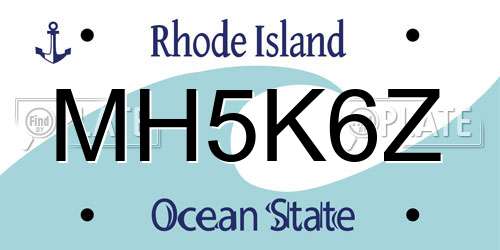 MH5K6Z Rhode Island License Plate