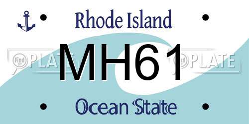 MH61 Rhode Island License Plate