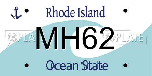 MH62 Rhode Island License Plate