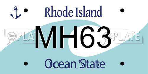 MH63 Rhode Island License Plate