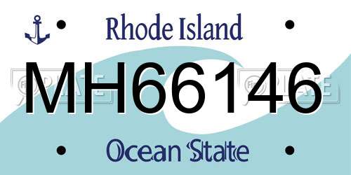 MH66146 Rhode Island License Plate