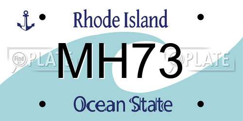 MH73 Rhode Island License Plate