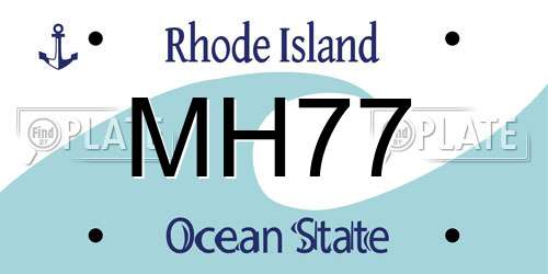 MH77 Rhode Island License Plate