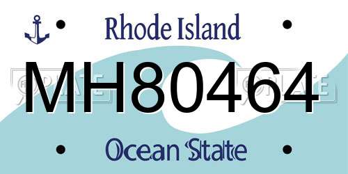 MH80464 Rhode Island License Plate