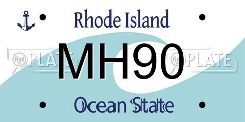 MH90 Rhode Island License Plate